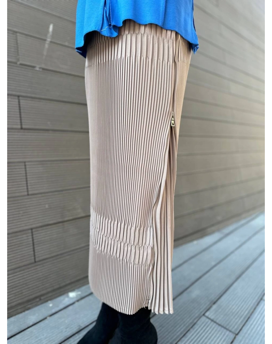 Misswhence 34903 Vizon Fermuar Detaylı Pilise Etek