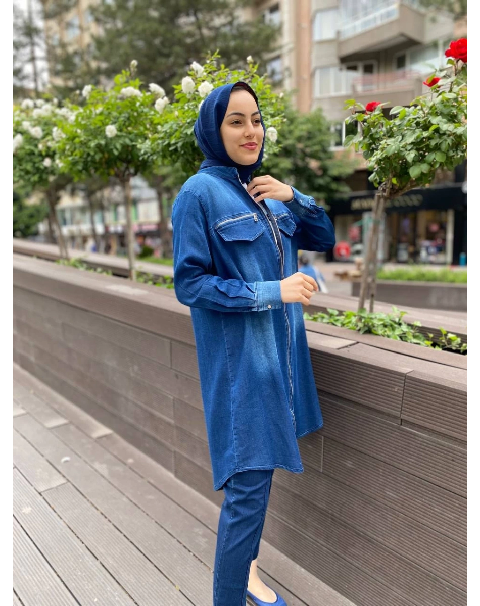 Misswhence 35404 Lacivert Ara Boy Kot Kap