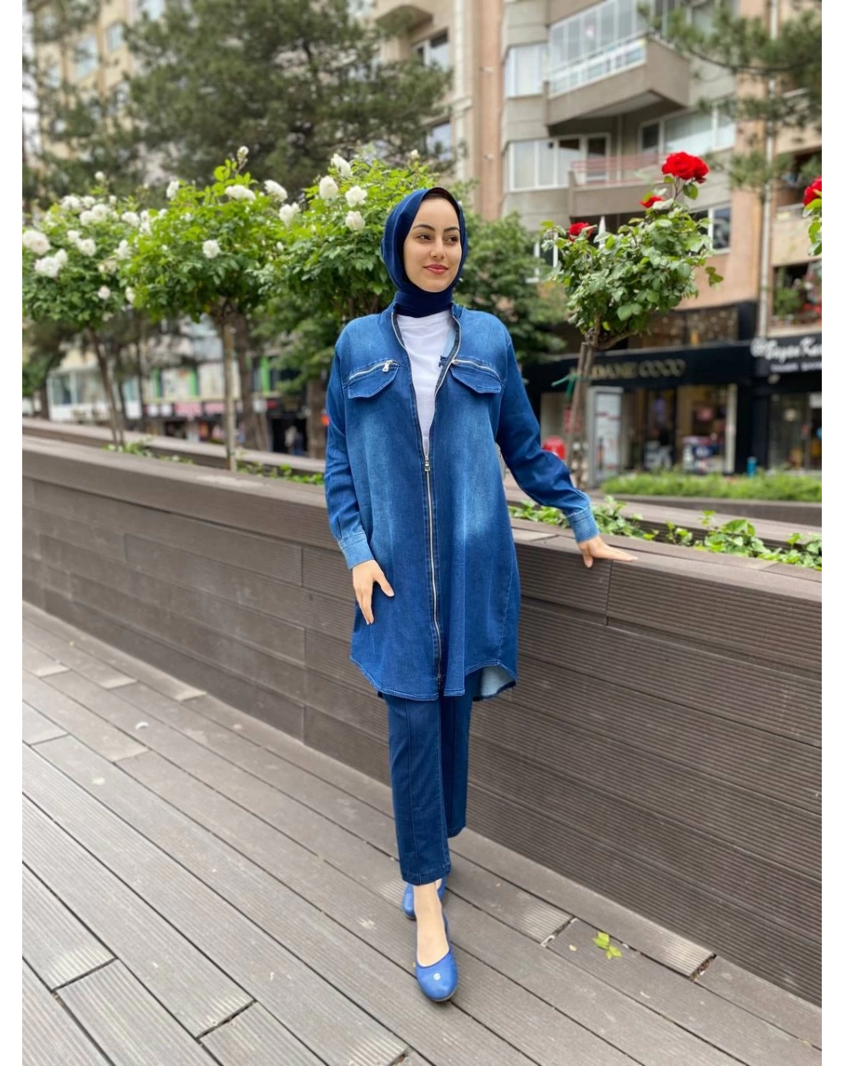 Misswhence 35404 Lacivert Ara Boy Kot Kap