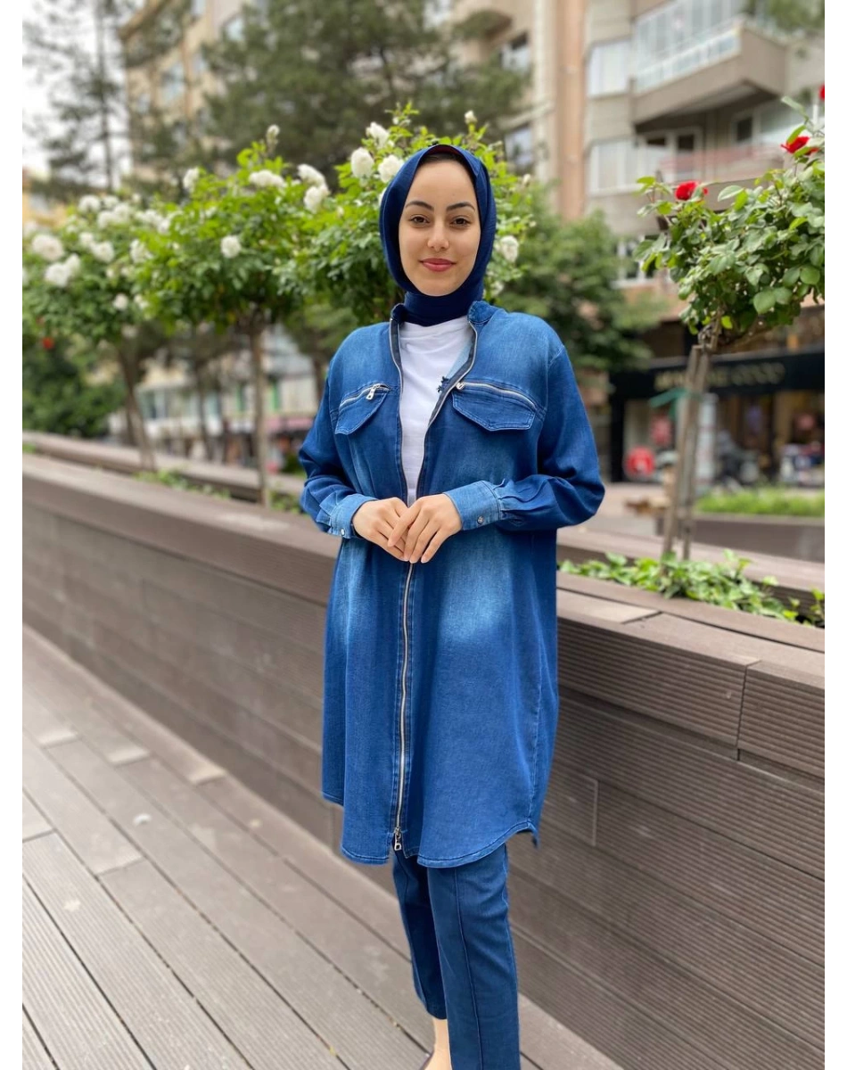 Misswhence 35404 Lacivert Ara Boy Kot Kap