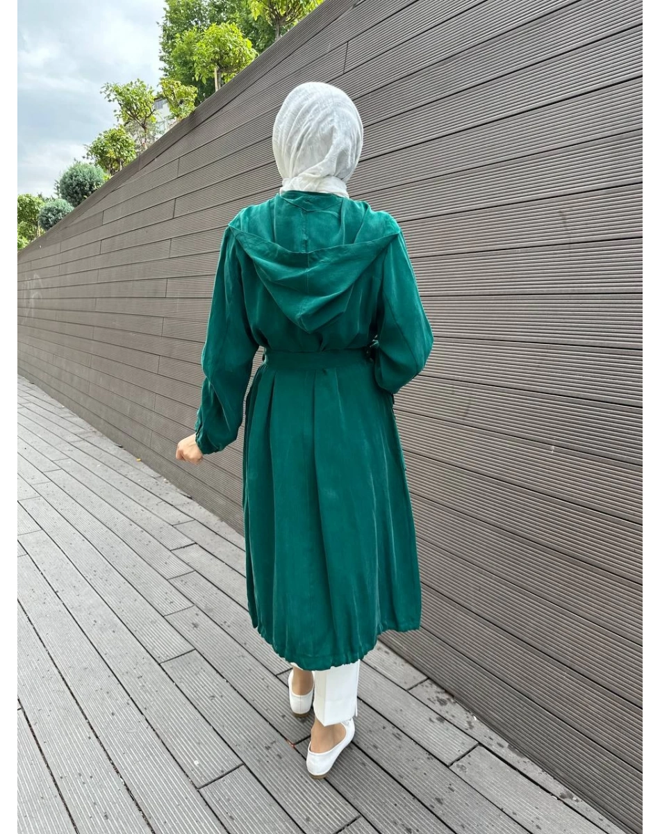 Misswhence 35410 Yeşil İpek Ara Boy İpek Kap