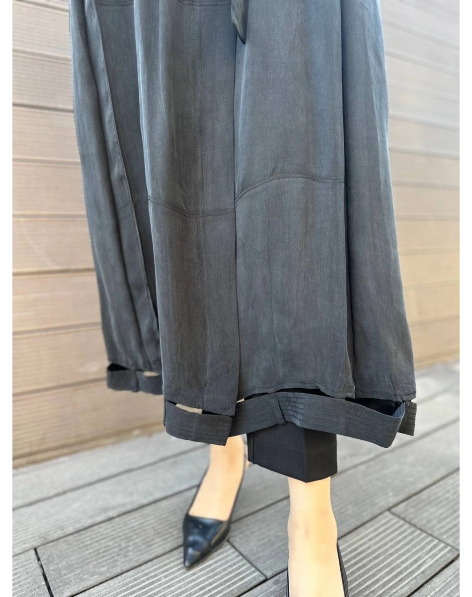 Misswhence 35501 Siyah Etek Ucu Detaylı İpek Kap