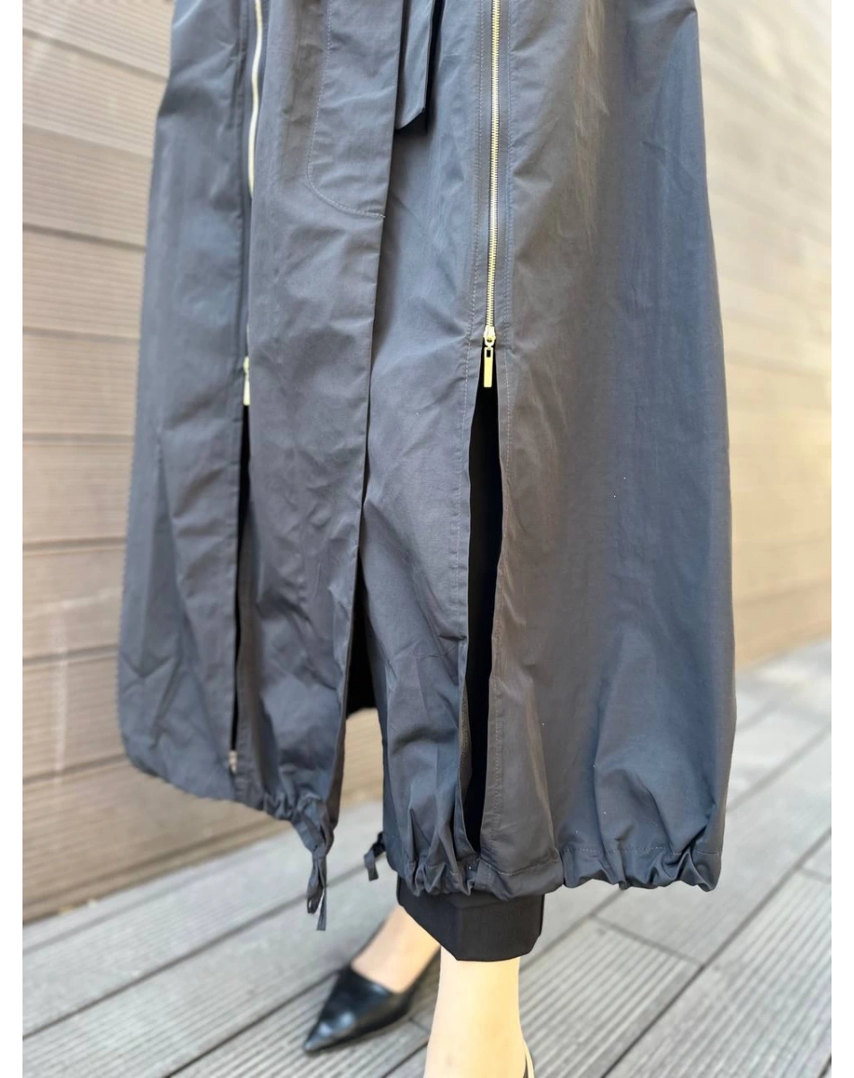 Misswhence 35503 Siyah Etek Ucu Büzgülü Yırtmaçlı Kap