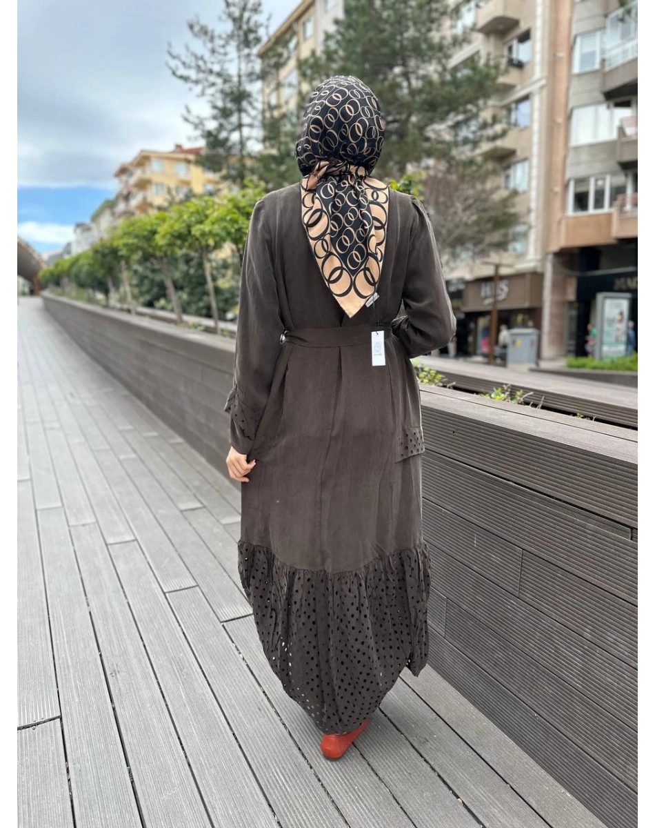 Misswhence 35511 Kahve Lazer Detay İpek Kap