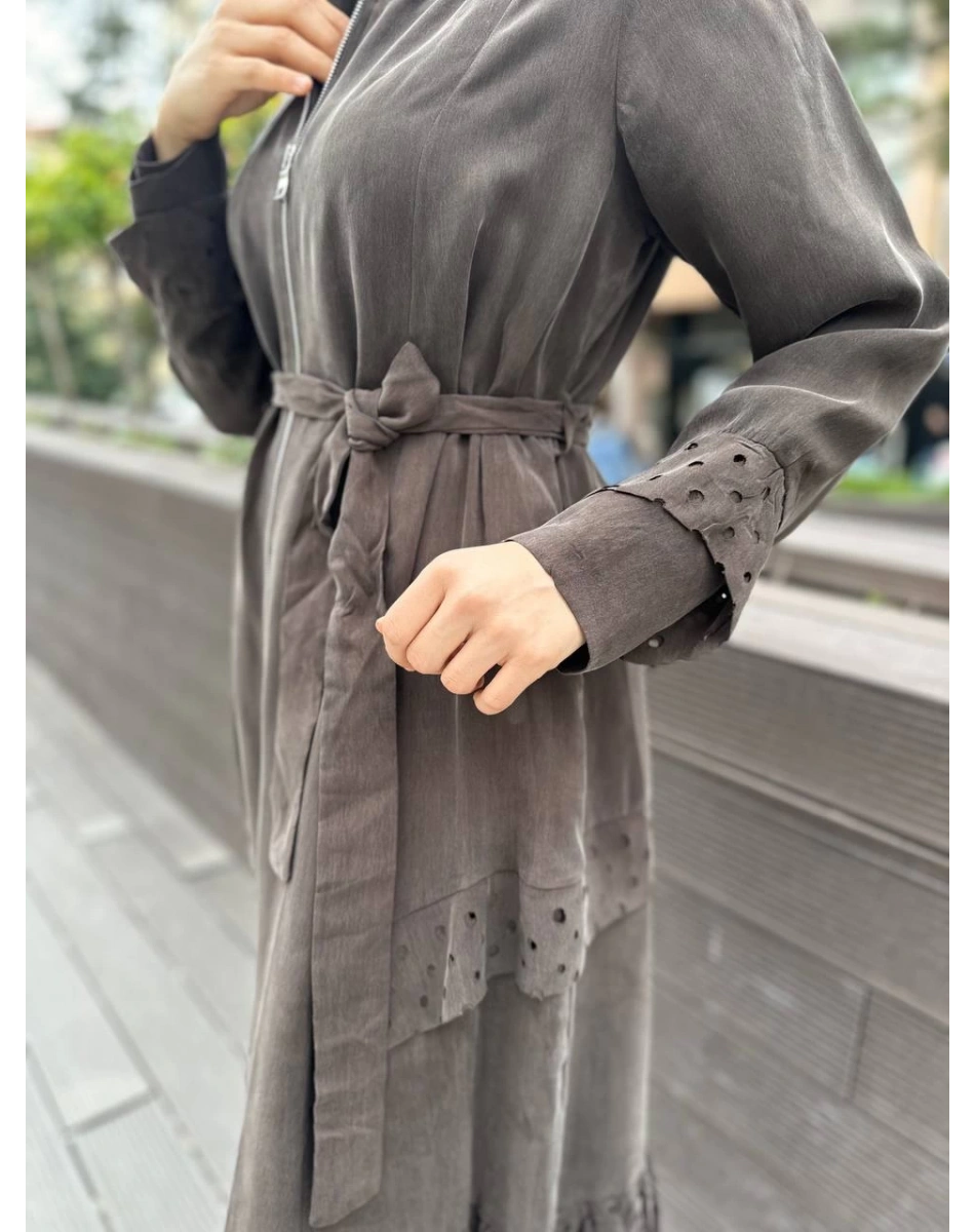 Misswhence 35511 Kahve Lazer Detay İpek Kap