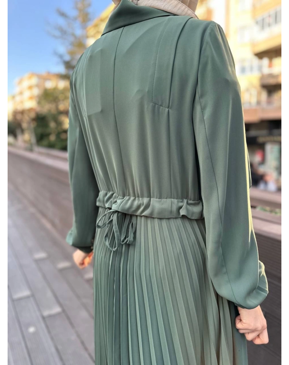 Misswhence 35516 Yeşil Arkası Pilise Detaylı Kap