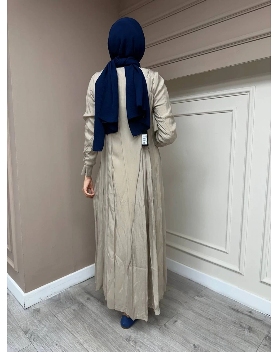 Misswhence 35800 Taş Fermuar Detaylı İpek Elbise