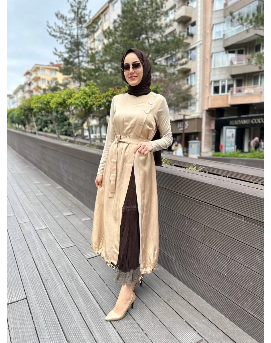 Misswhence 35806 Camel İkili Elbise