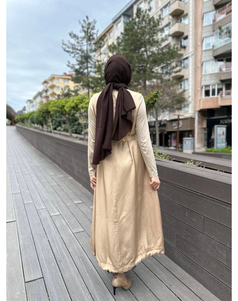 Misswhence 35806 Camel İkili Elbise