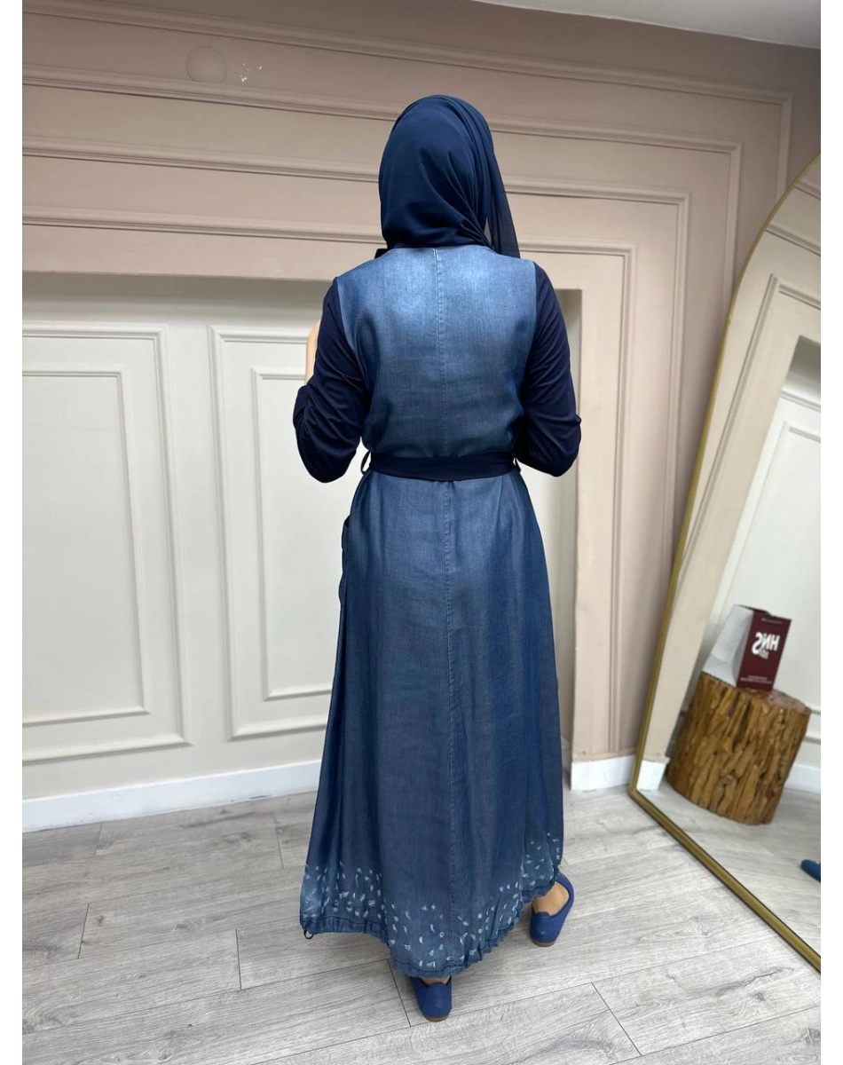 Misswhence 35807 Lacivert Kot Elbise