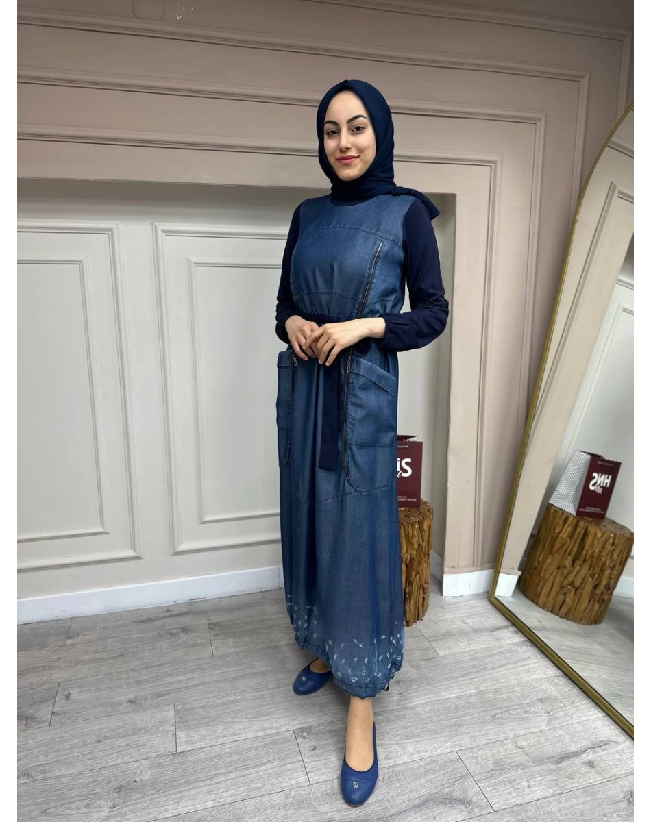 Misswhence 35807 Lacivert Kot Elbise