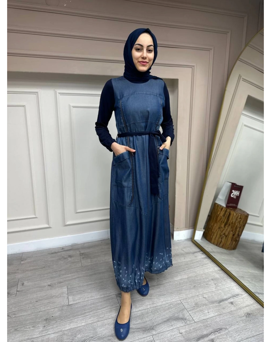 Misswhence 35807 Lacivert Kot Elbise