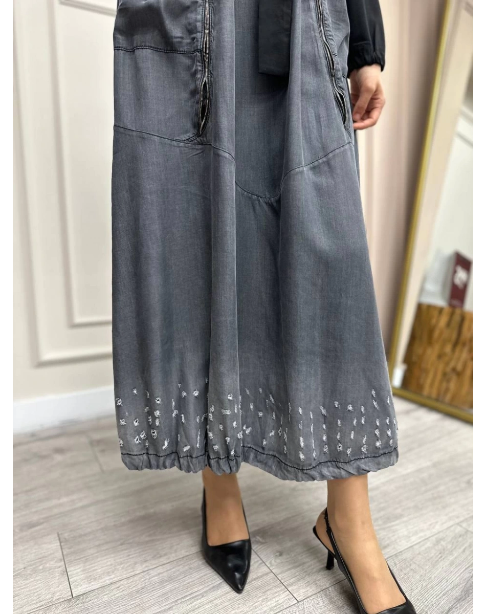 Misswhence 35807 Siyah Kot Elbise