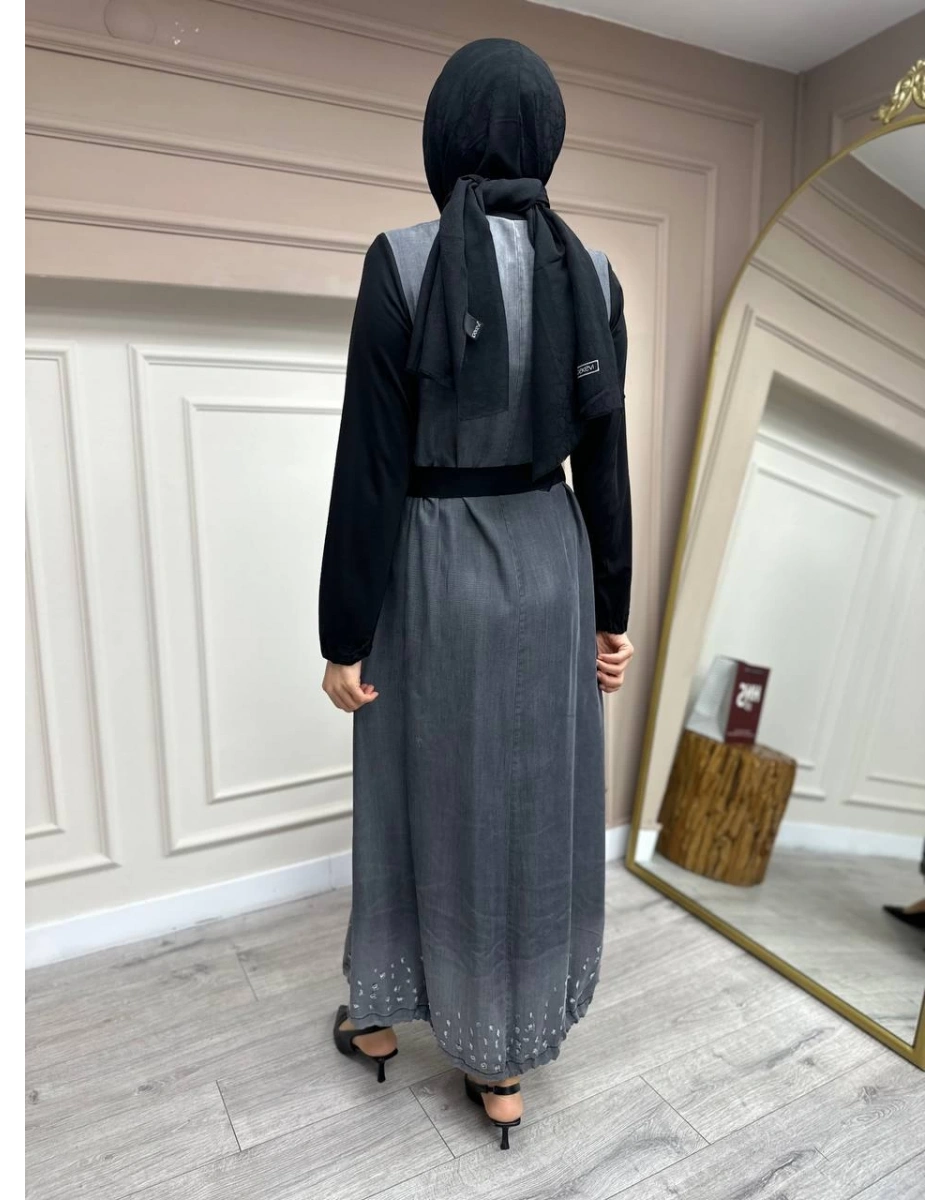 Misswhence 35807 Siyah Kot Elbise