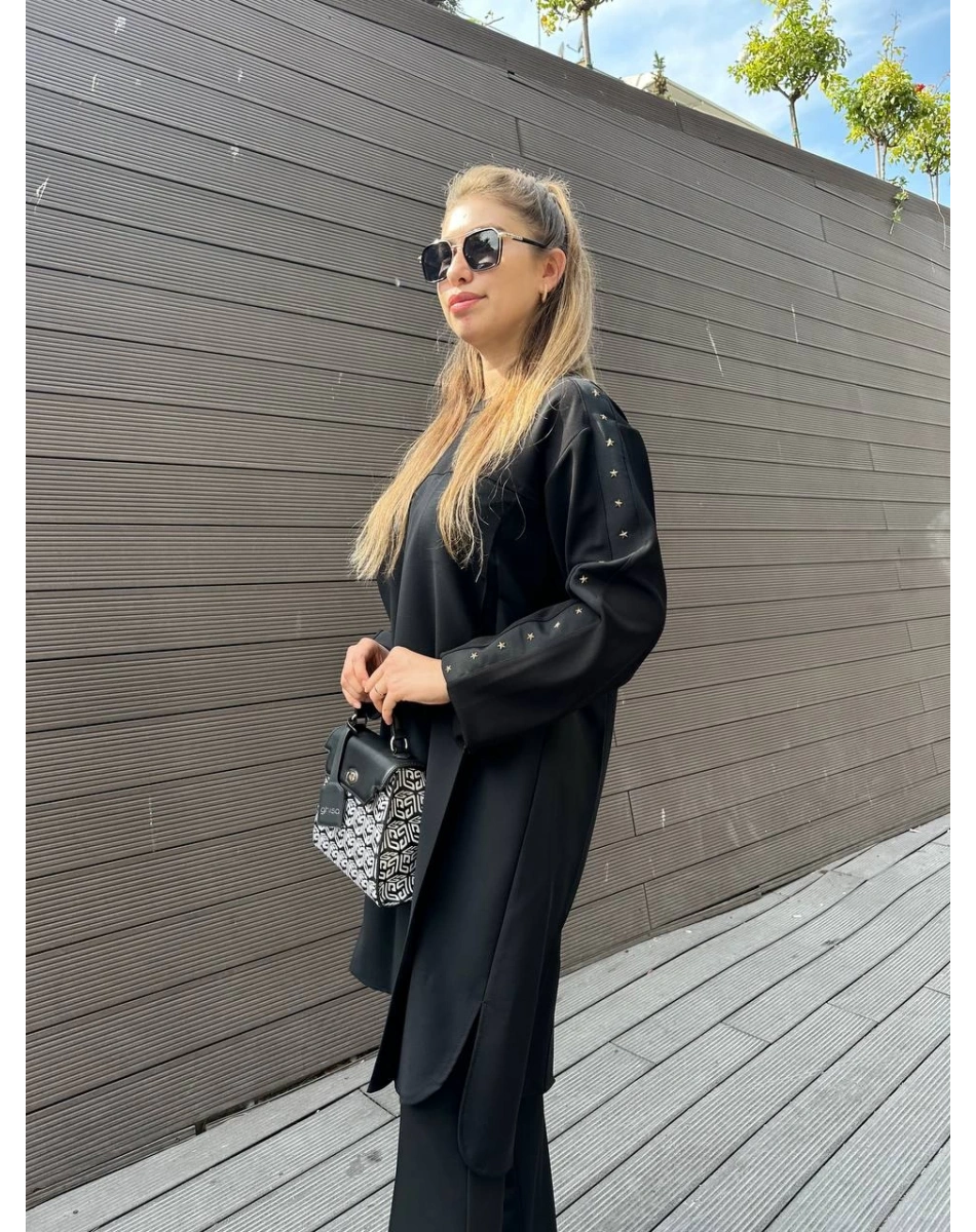 Misswhence 36001 Siyah Kolu Detaylı Tunik