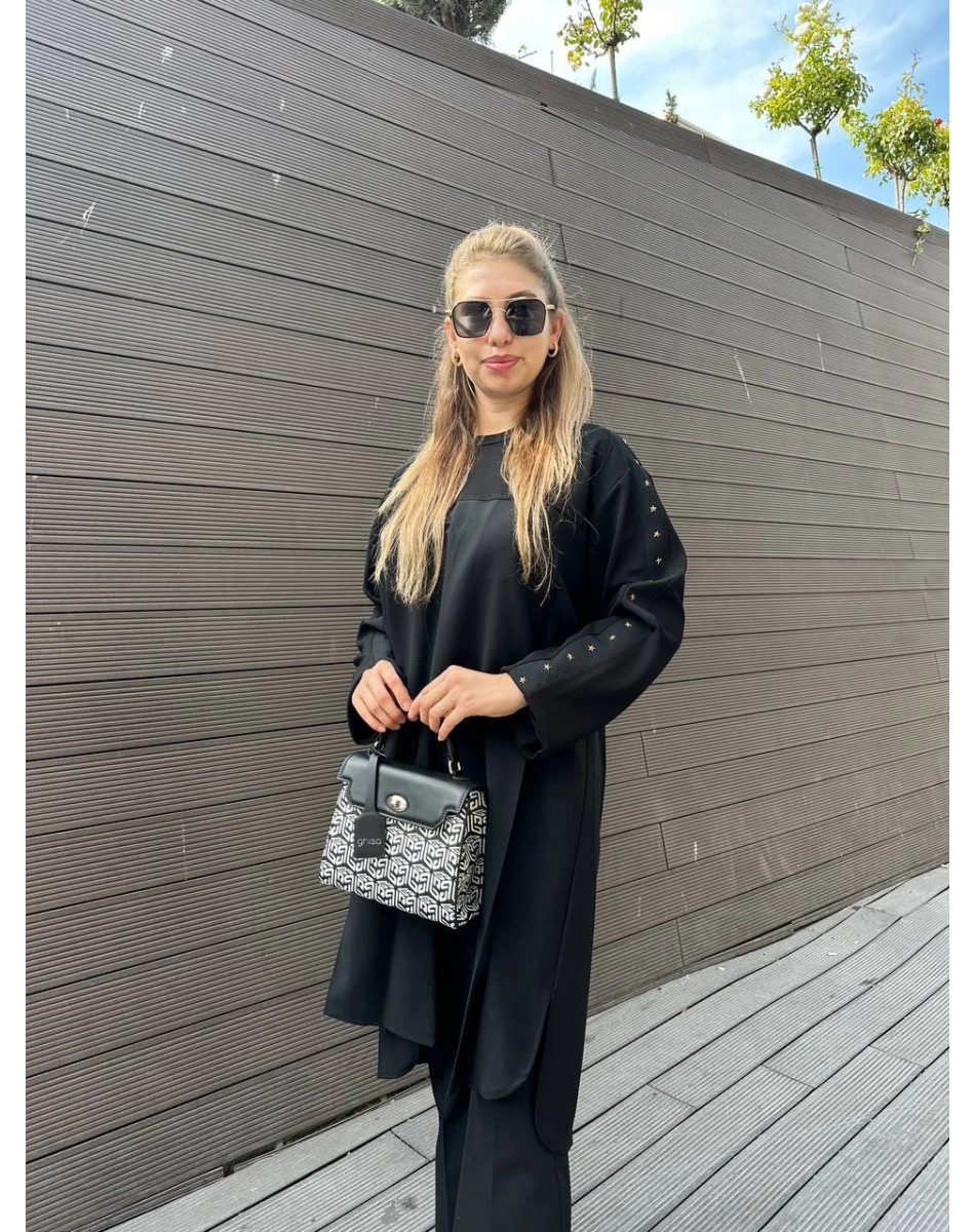 Misswhence 36001 Siyah Kolu Detaylı Tunik