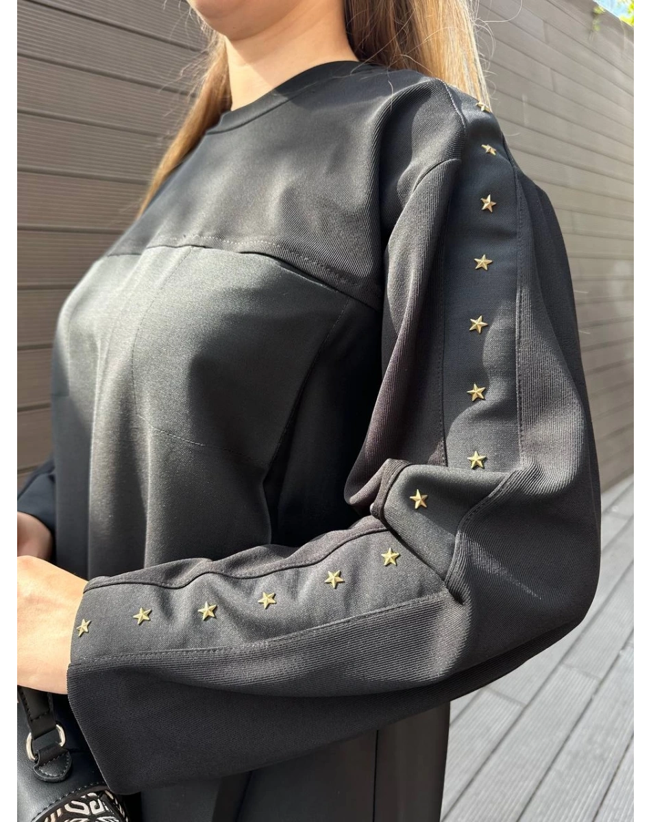 Misswhence 36001 Siyah Kolu Detaylı Tunik