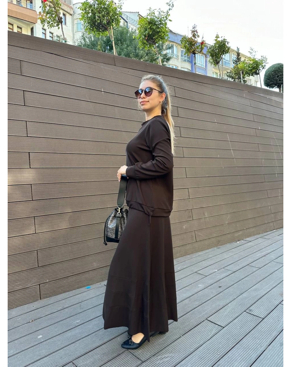 Misswhence 36002 Kahverengi Etek Takım