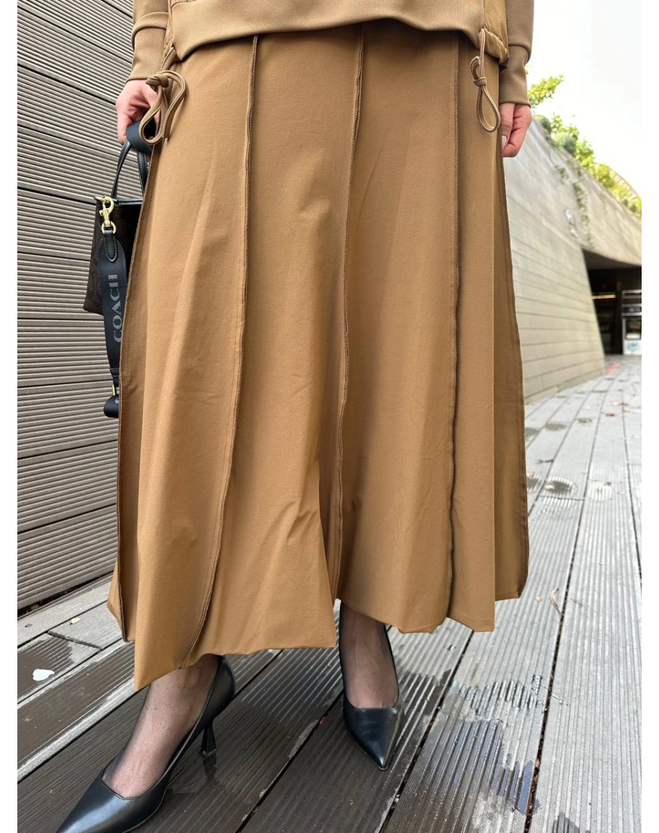 Misswhence 36004 Taba Patchwork Bluz Paraşüt Etek Takım