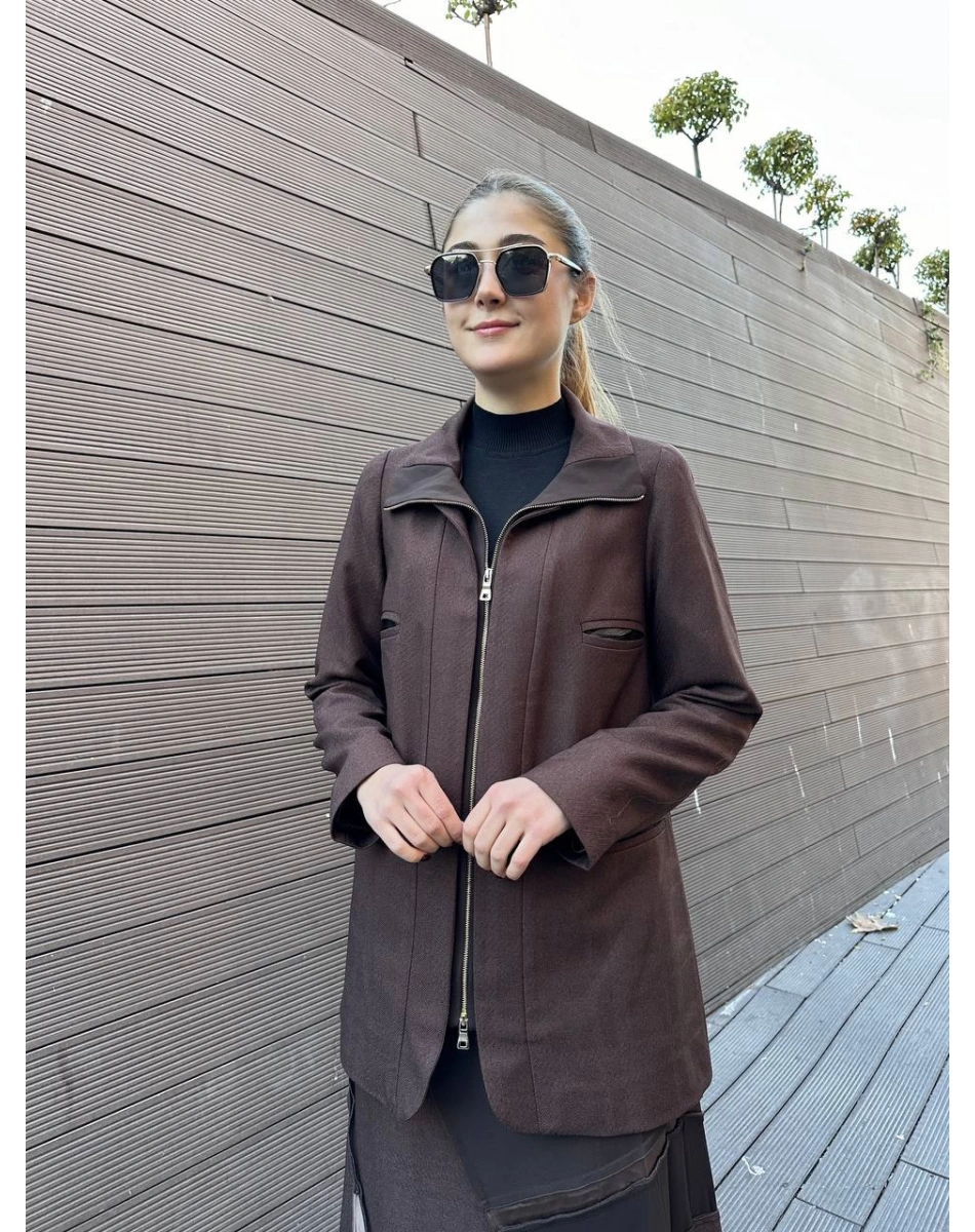 Misswhence 36206 Kahverengi Ceket