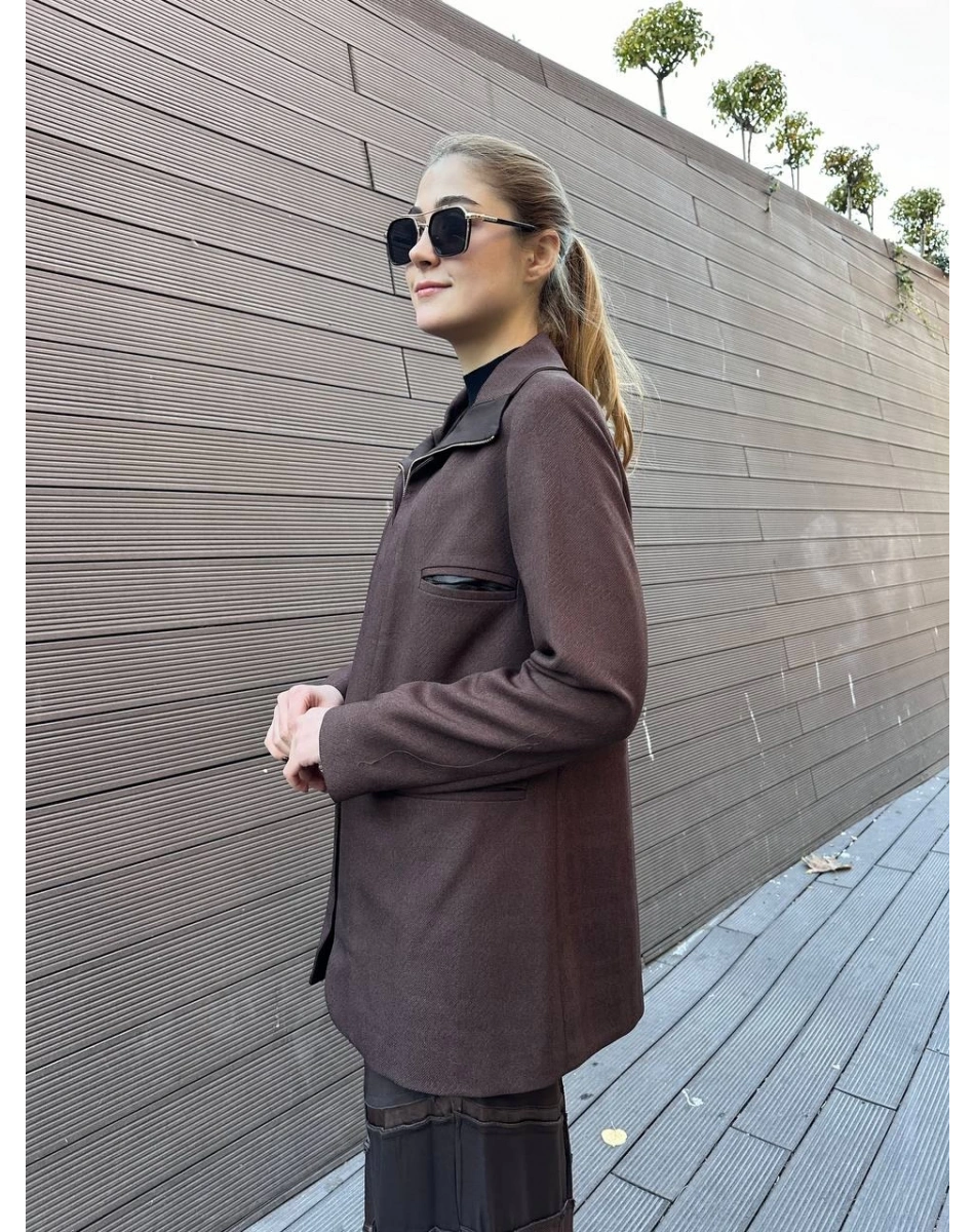 Misswhence 36206 Kahverengi Ceket