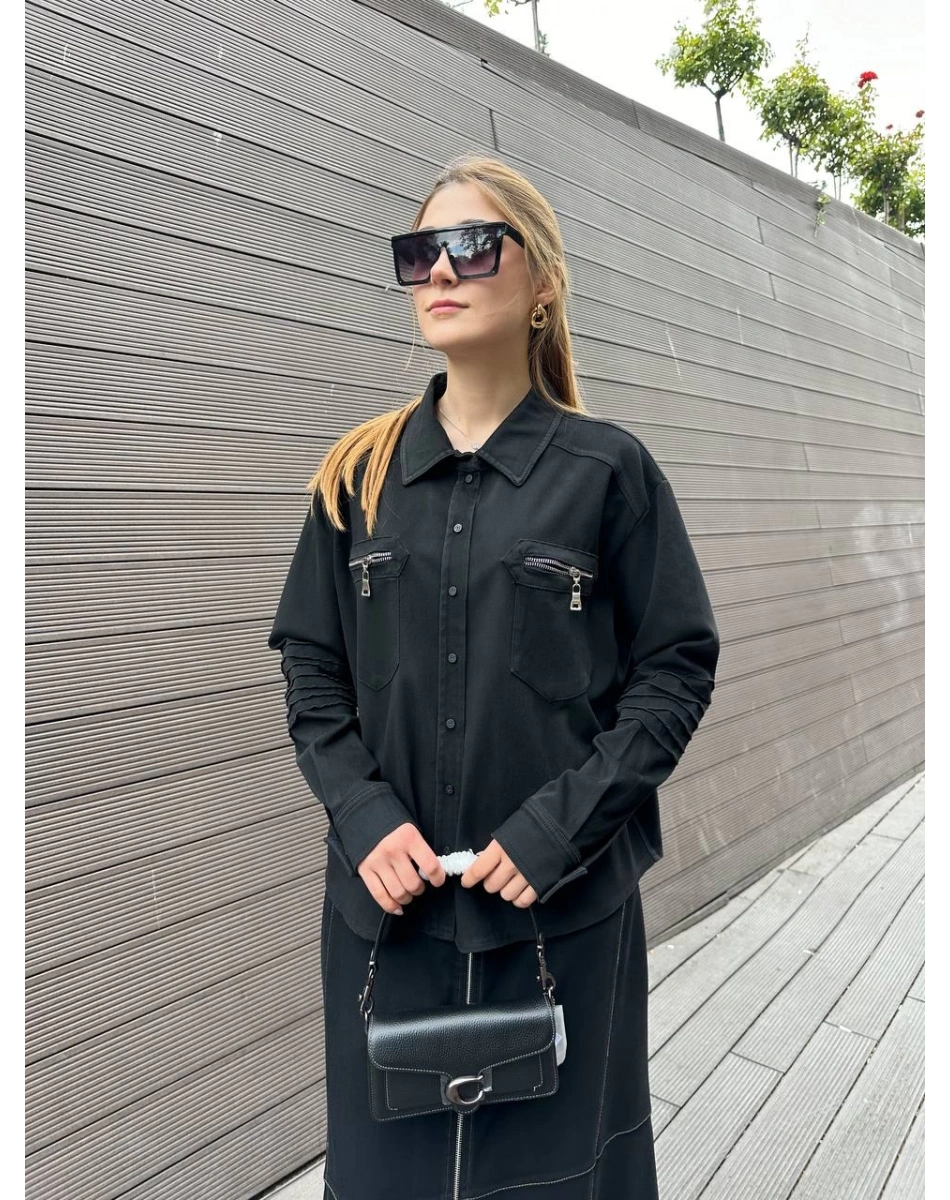 Misswhence 36403 Siyah Kot Kap