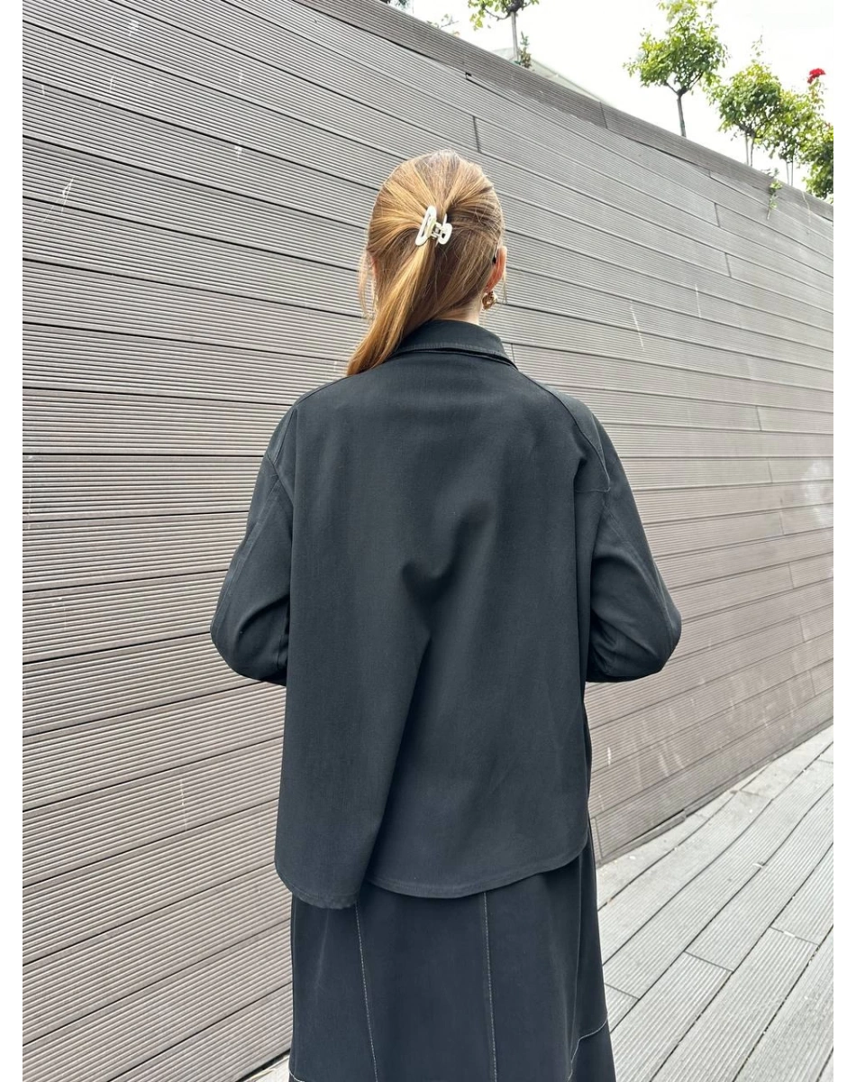 Misswhence 36403 Siyah Kot Kap