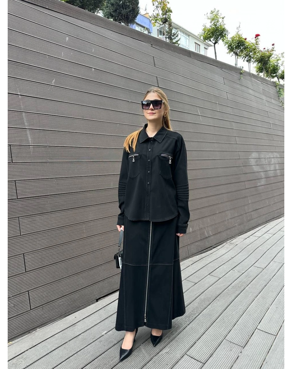 Misswhence 36403 Siyah Kot Kap