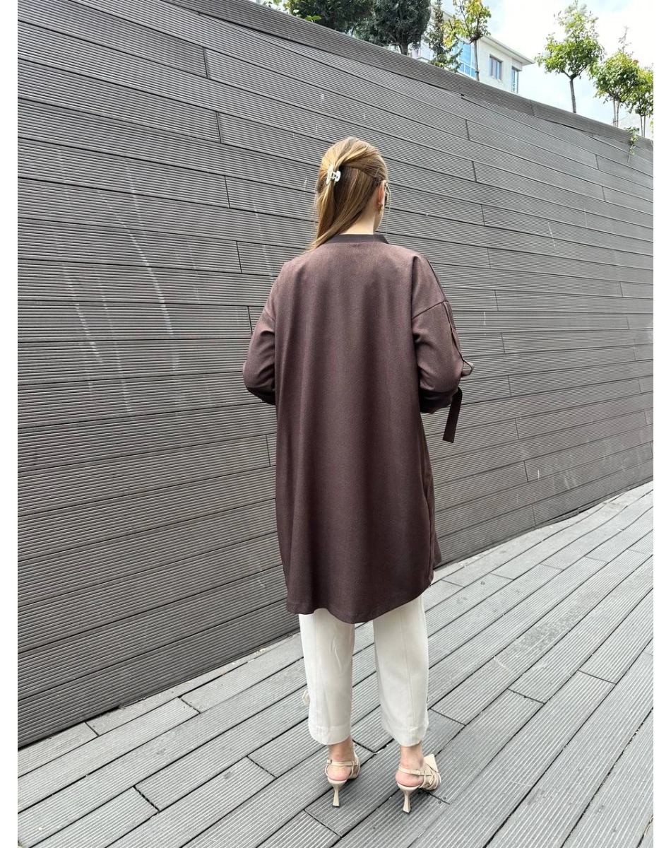 Misswhence 36407 Kahverengi Mevsimlik Gömlek Kap