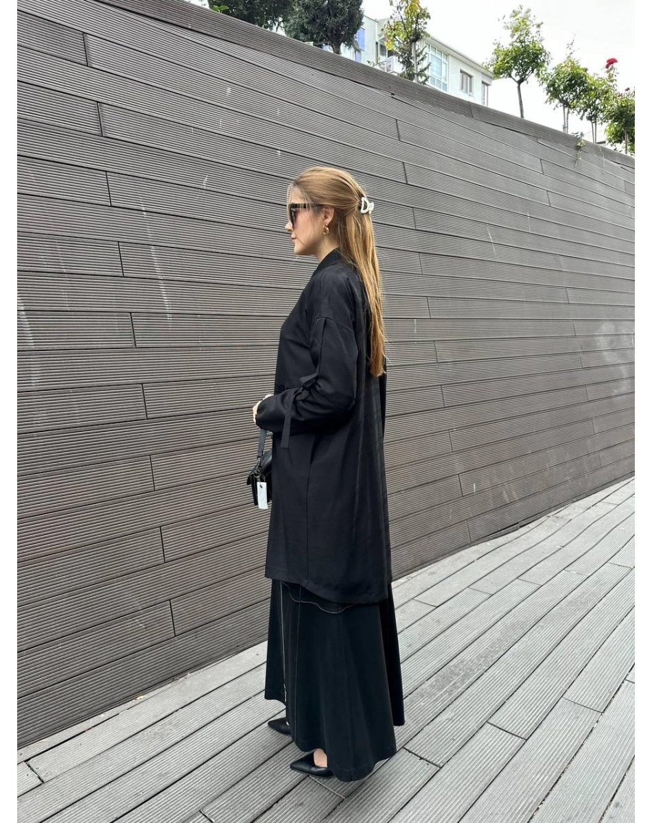 Misswhence 36407 Siyah Mevsimlik Gömlek Kap