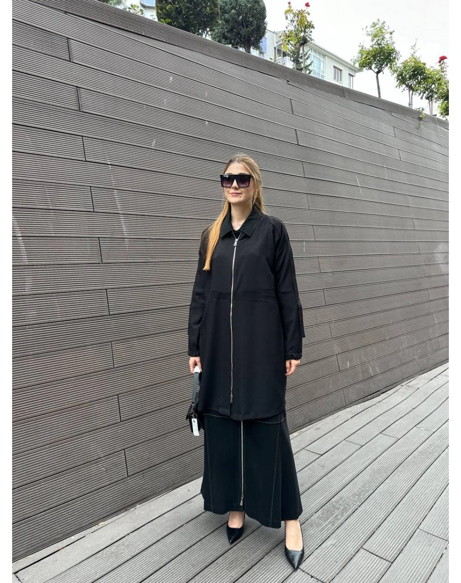 Misswhence 36407 Siyah Mevsimlik Gömlek Kap