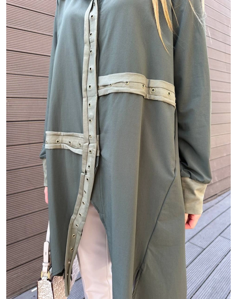 Misswhence 36412 Haki Çıtçıtlı Gömlek Kap