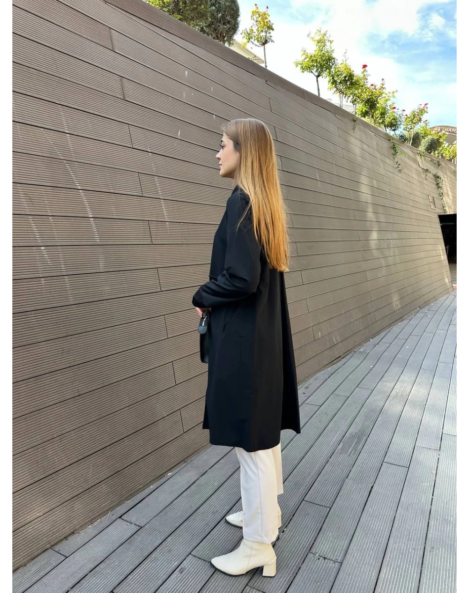 Misswhence 36412 Siyah Çıtçıtlı Gömlek Kap