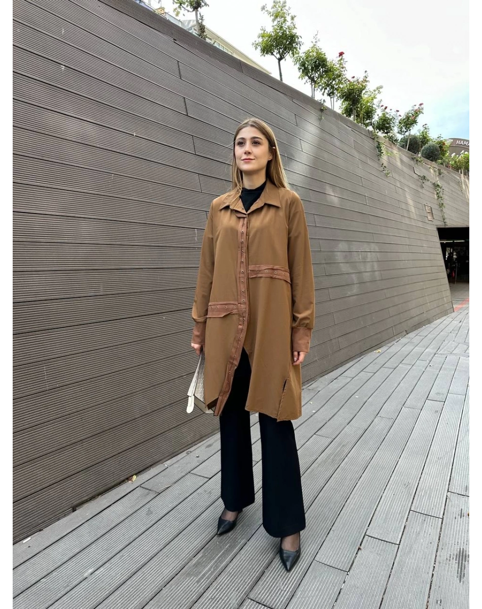 Misswhence 36412 Taba Çıtçıtlı Gömlek Kap