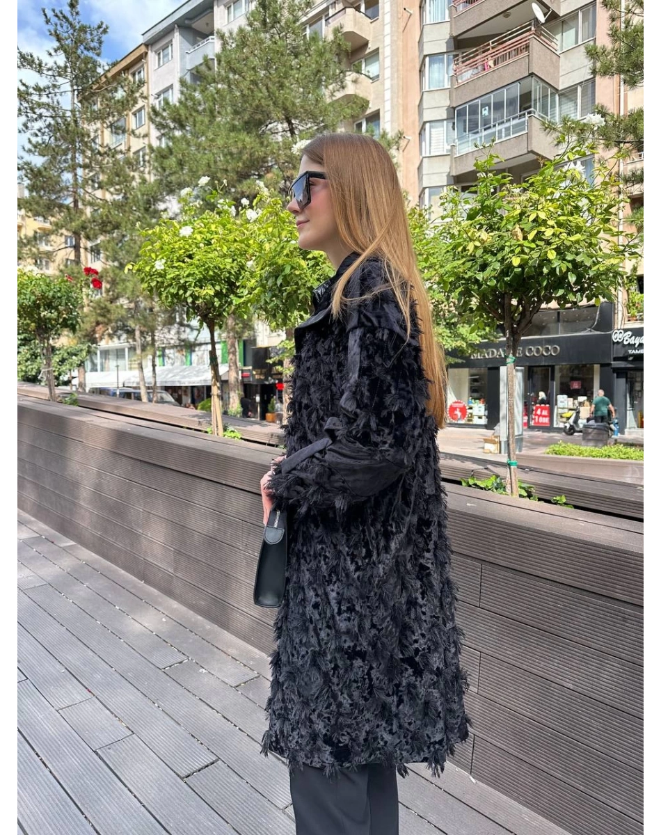 Misswhence 36413 Siyah Kadife Kap