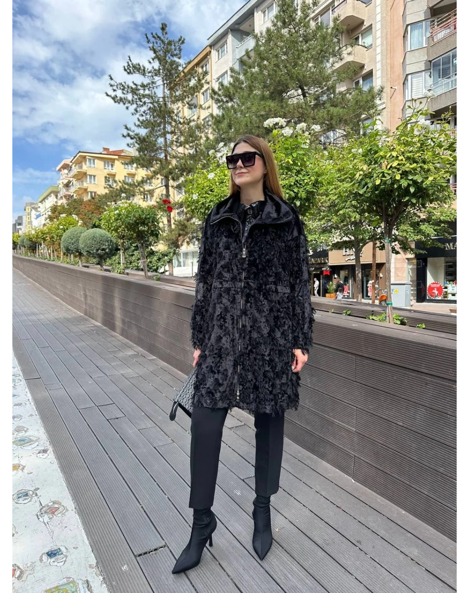 Misswhence 36413 Siyah Kadife Kap