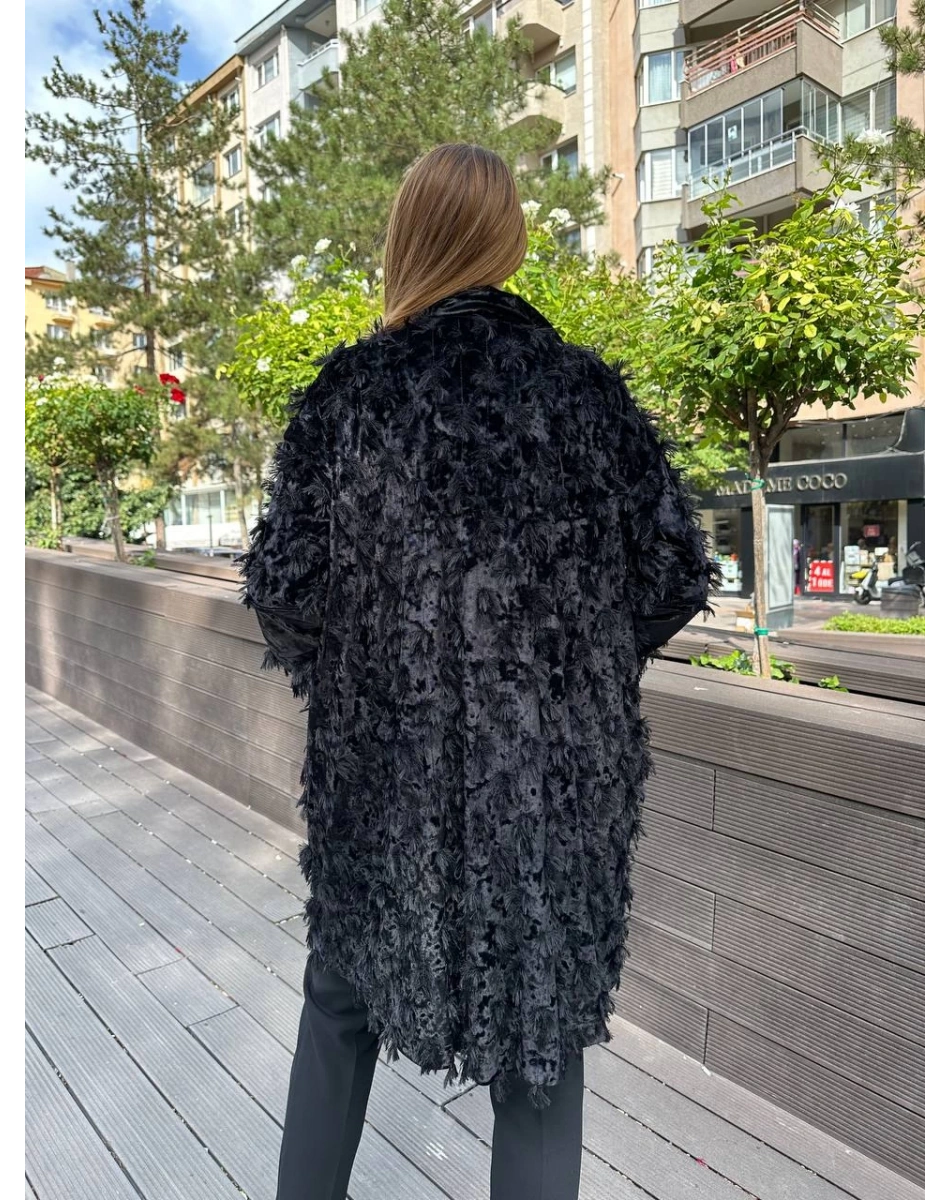 Misswhence 36413 Siyah Kadife Kap