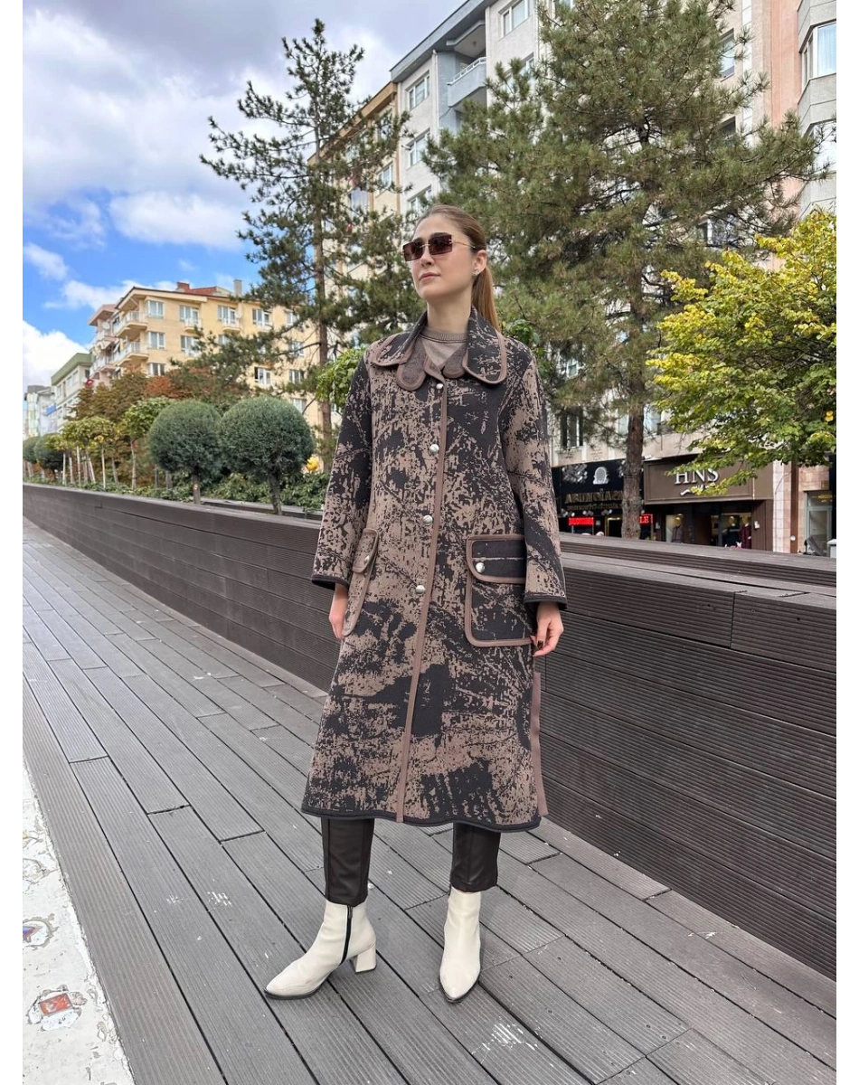 Misswhence 36416 Kahverengi Triko Kap