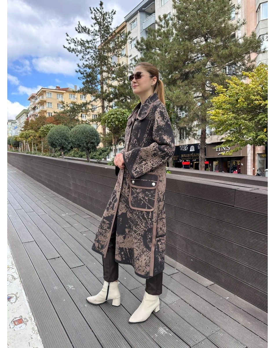 Misswhence 36416 Kahverengi Triko Kap