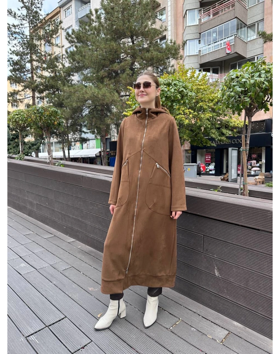 Misswhence 36510 Taba Cep Detaylı Süet Kap