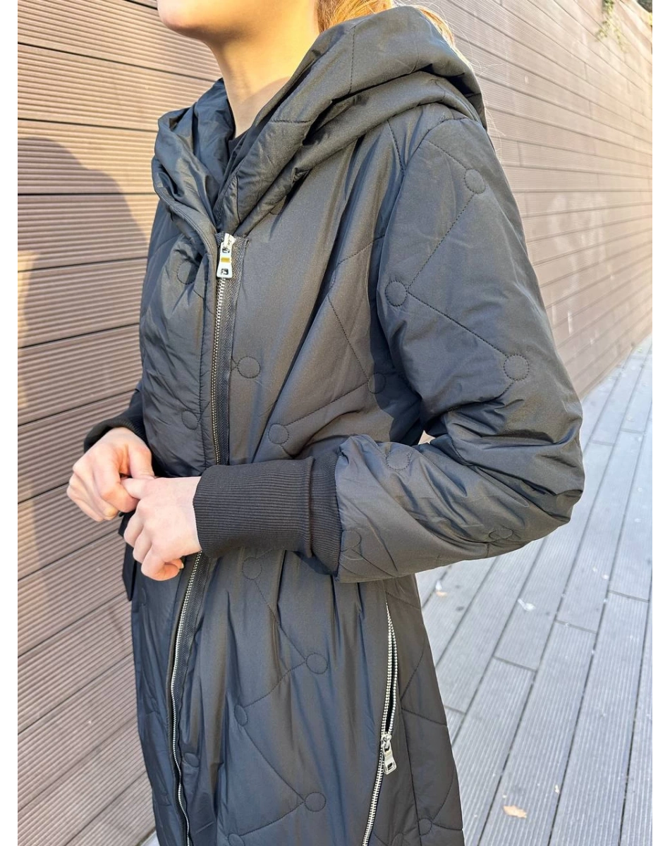 Misswhence 36522 Siyah Fermuar Detaylı Şişme Kaban