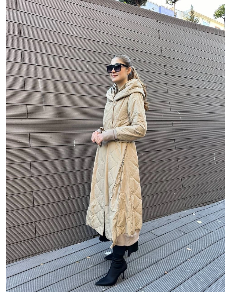 Misswhence 36522 Taş Fermuar Detaylı Şişme Kaban