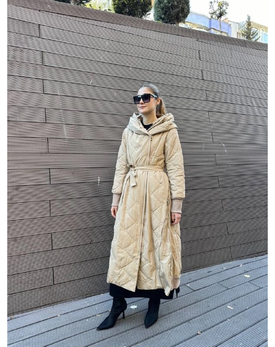 Misswhence 36522 Taş Fermuar Detaylı Şişme Kaban