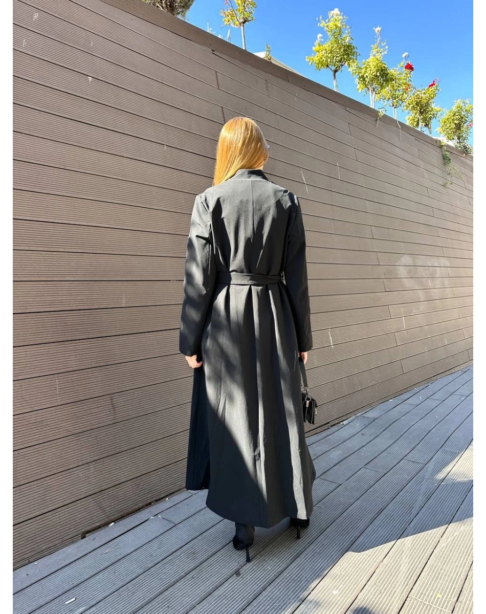 Misswhence 36525 Siyah Nervürlü Kap