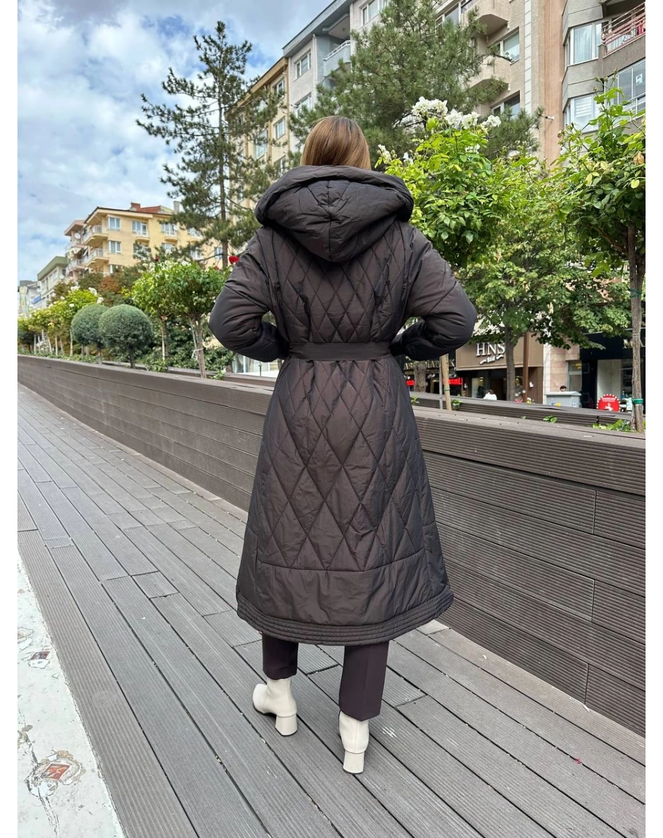 Misswhence 36533 Kahverengi Şişme Mont