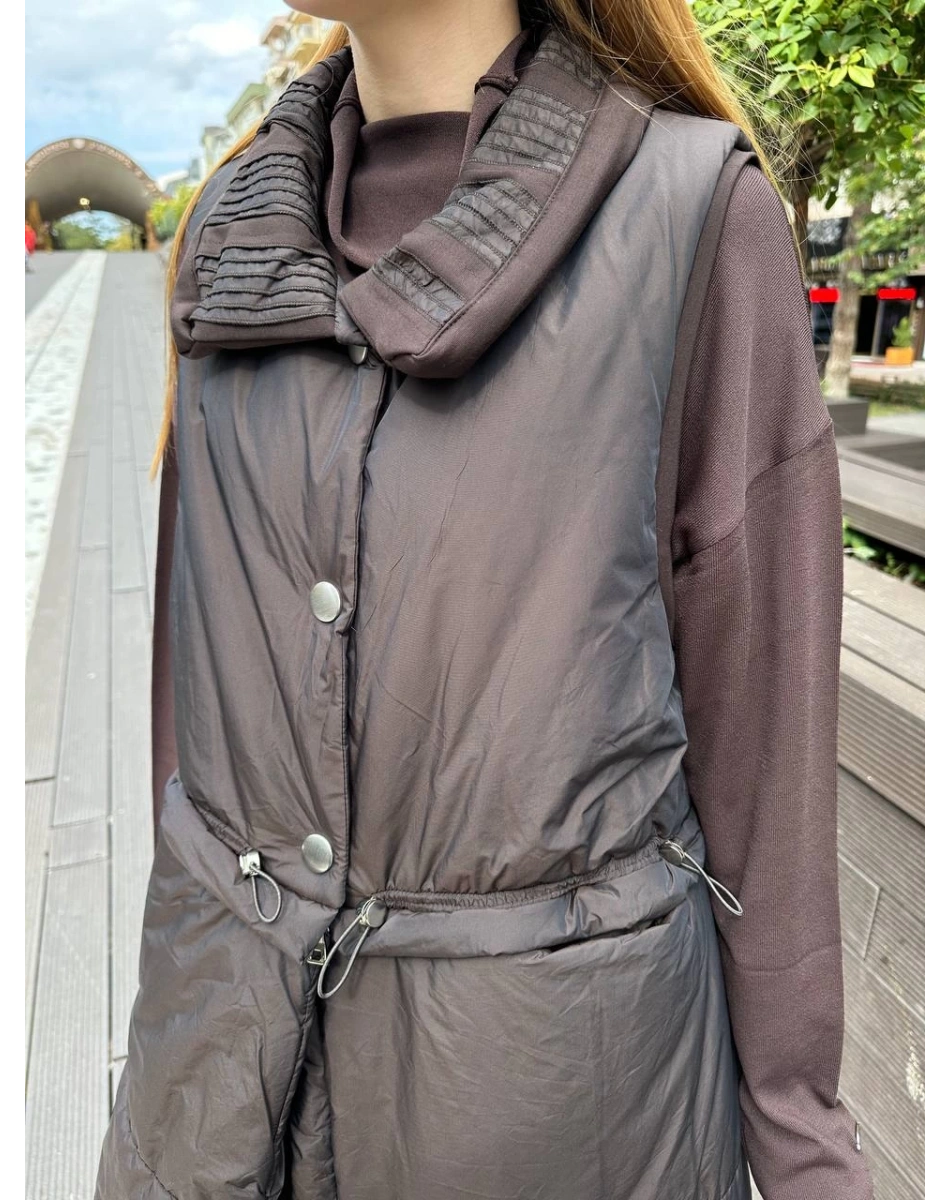 Misswhence 36702 Kahverengi Şişme Yelek