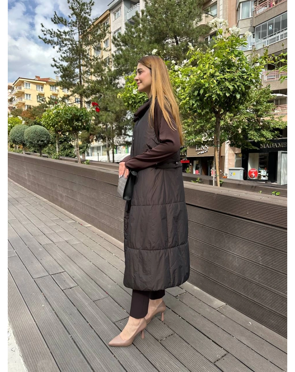 Misswhence 36702 Kahverengi Şişme Yelek