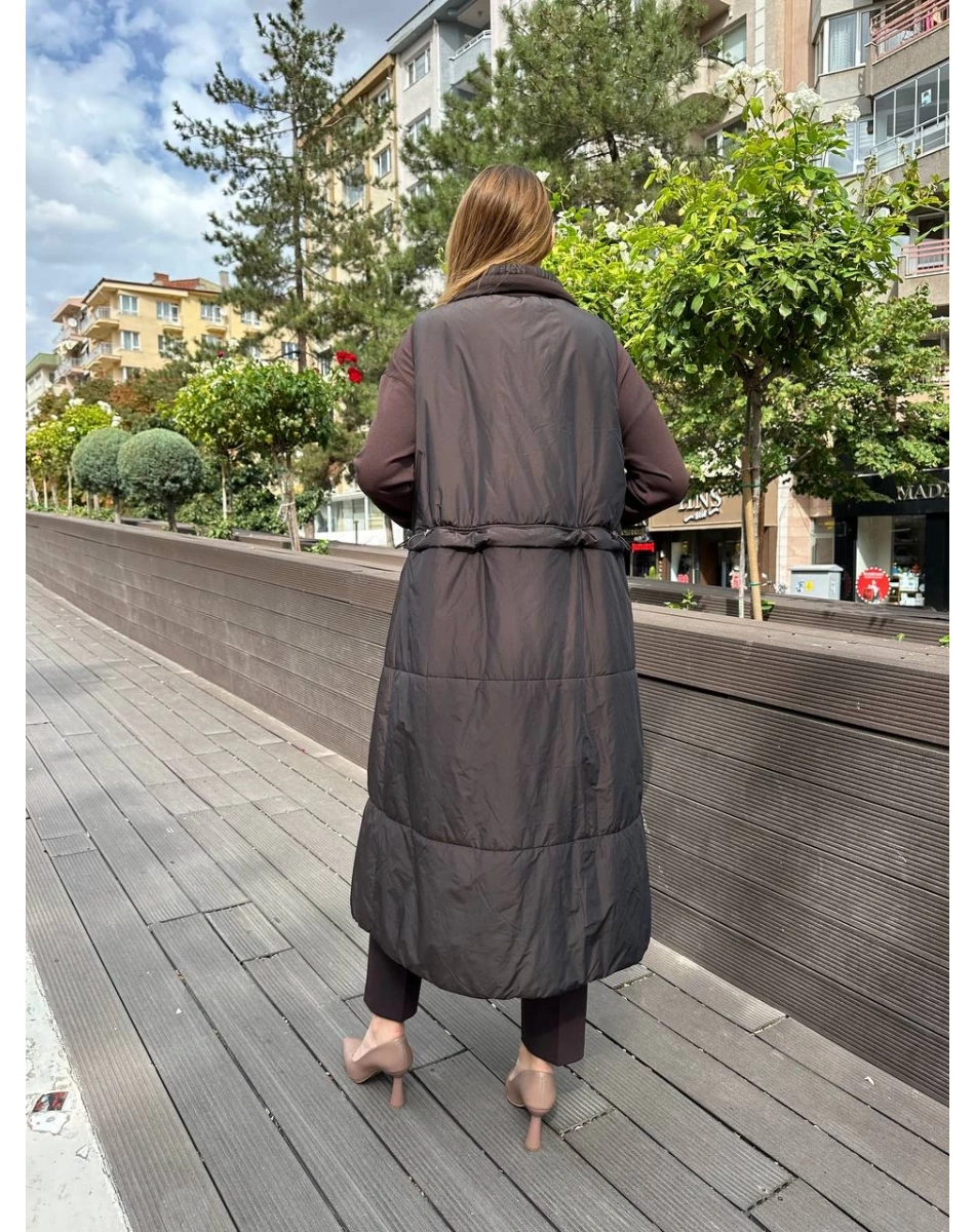 Misswhence 36702 Kahverengi Şişme Yelek