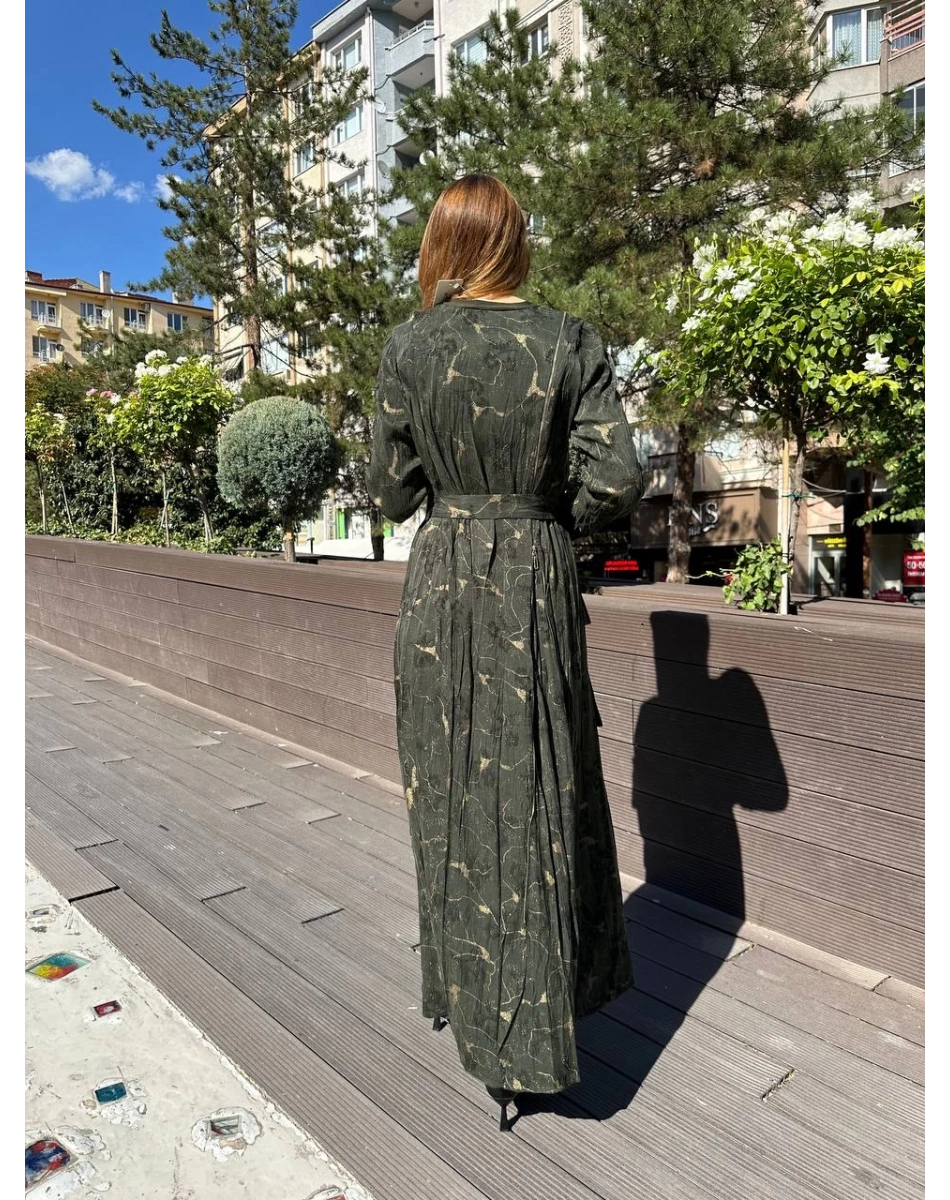 Misswhence 36802 Haki Fermuar Detaylı Elbise