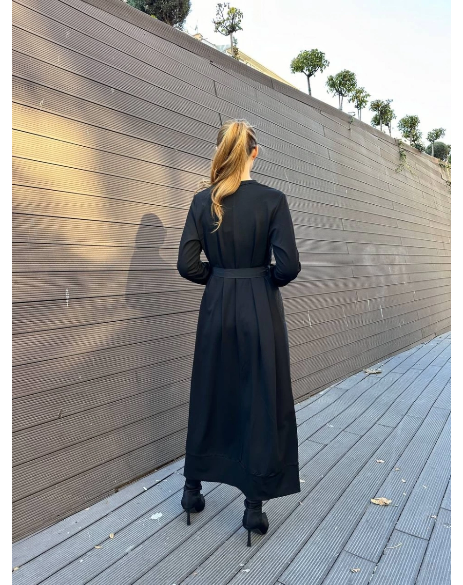 Misswhence 36804 Siyah Patchwork Elbise